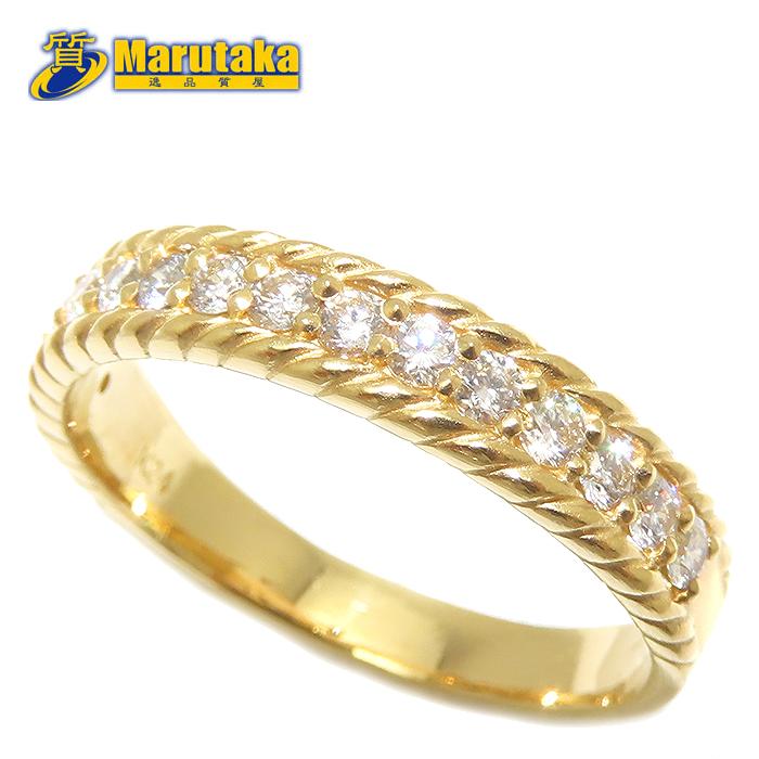 ダイヤモンド ハーフエタニティリング ハーフエタニティ ダイヤモンド リング 純金 K24 19号 鑑別書 0.45ct