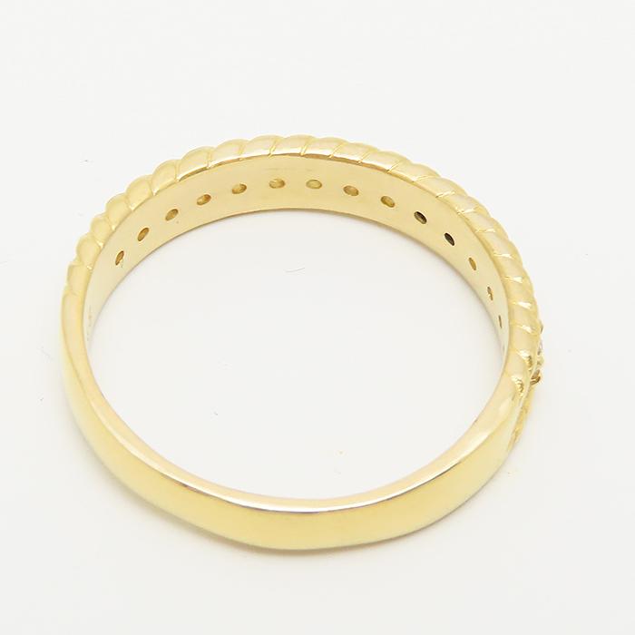 ハーフエタニティ ダイヤモンド リング 純金 K24 19号 鑑別書 0.45ct