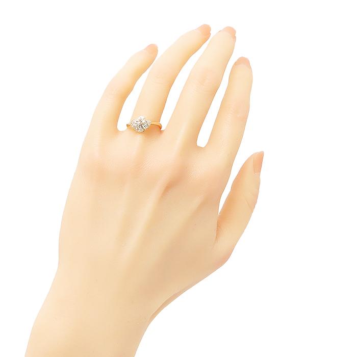 ハート モチーフ ダイヤモンド リング 12号 3.7g ハートダイヤ 0.40ct