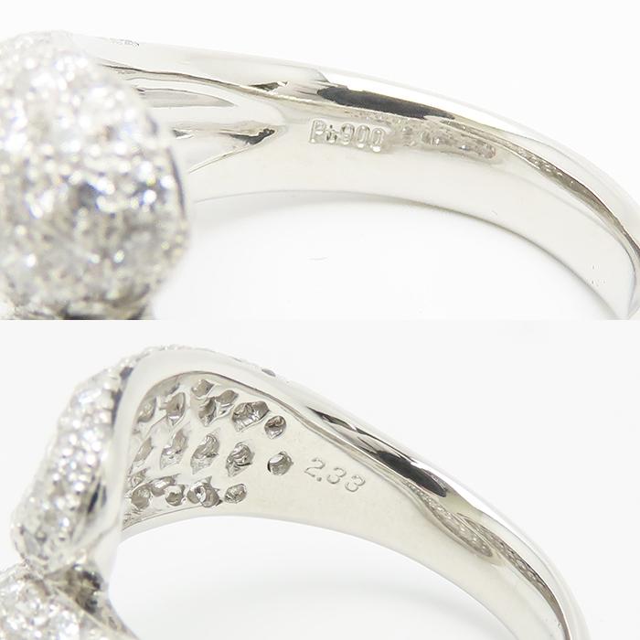 ツイスト ダイヤモンド リング 16号 鑑別書 Pt900 D2.33ct 12.5g #16