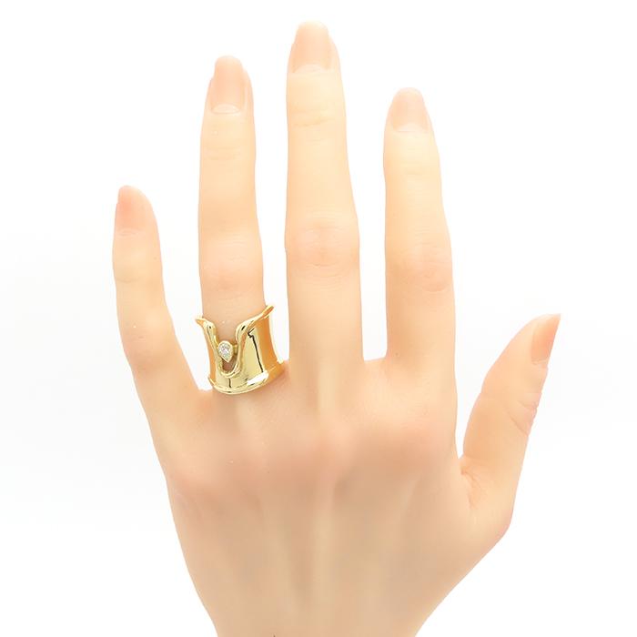 ペアシェイプ　ダイヤモンド　ゴールドリング　K18 ペアシェイプカット ダイヤモンド リング 0.525 ct K18イエロー