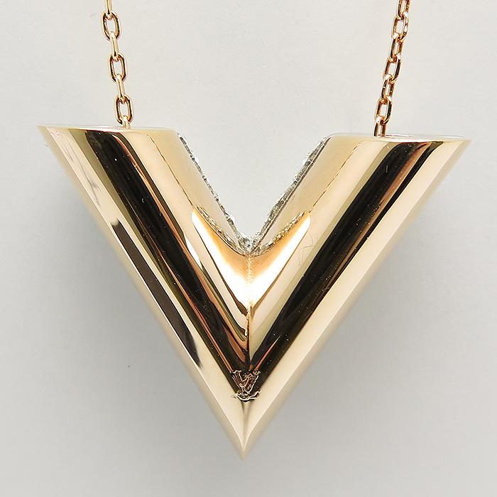 LOUIS VUITTON ピンクゴールド ネックレス LV】ピンクゴールド×ピンクパール×ダイヤモンド ネックレス