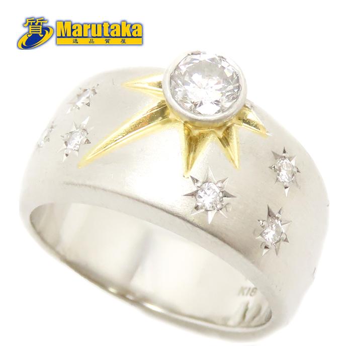 Pt900 K18 ダイヤモンド 0.363ct メレダイヤモンド 0.121ct リング 11 