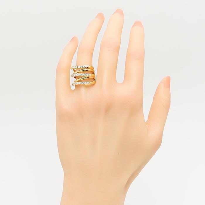 ダイヤモンド リング K18 12.5号 鑑別書 1.00ct 15.3g 3連 Au YG 750