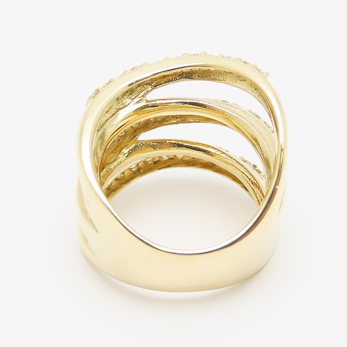 ダイヤモンド リング K18 12.5号 鑑別書 1.00ct 15.3g 3連 Au YG 750