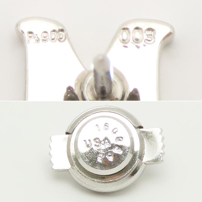 M型 ダイヤモンド 0.03ct ピンバッチ プラチナ 1.4g シンプル 逸品質屋 