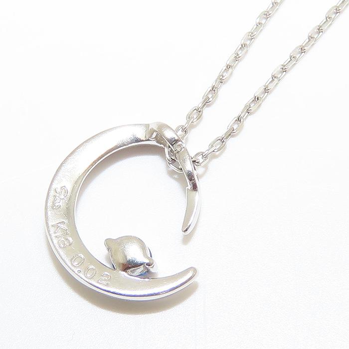 STAR JEWELRY（スタージュエリー） ムーン モチーフ ネックレス K18 WG