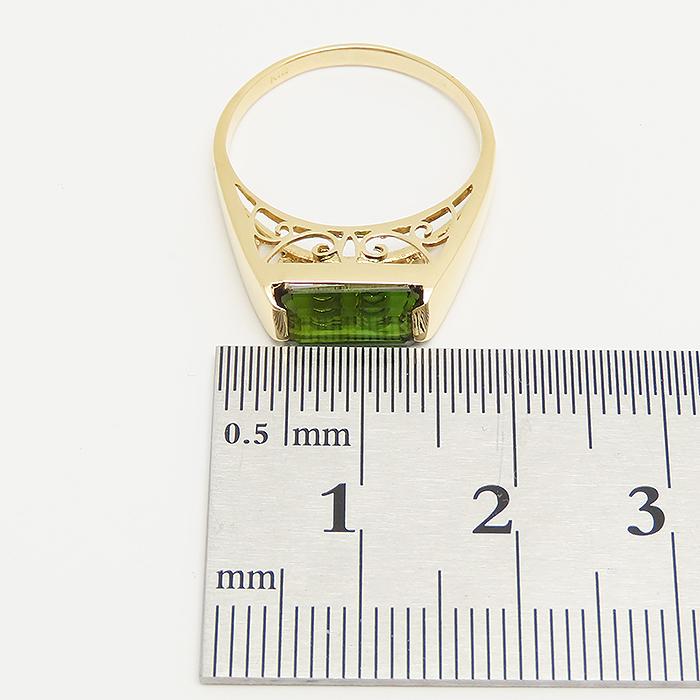 グリーン トルマリン リング K18 16号 鑑別書 3.2g 逸品質屋 丸高 尼崎