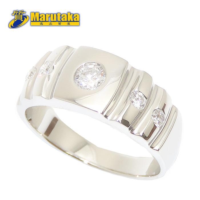 Pt900 ダイヤモンド 0.304ct 0.25ct リング 19号 12.7g 鑑別書