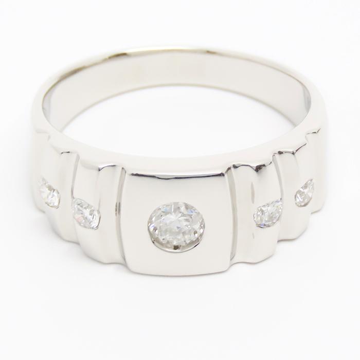 Pt900 ダイヤモンド 0.304ct 0.25ct リング 19号 12.7g 鑑別書