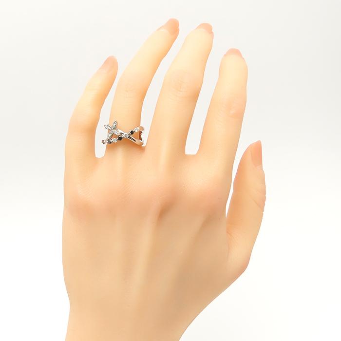 K18WG ブラックダイヤ ダイヤモンド 0.53ct 10.5号 6.7g ホワイト 