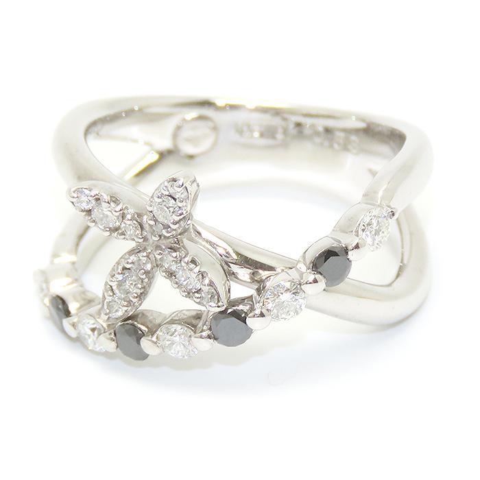 K18WG ブラックダイヤ ダイヤモンド 0.53ct 10.5号 6.7g ホワイト 