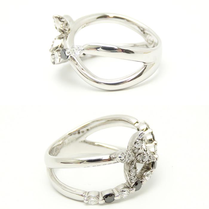 K18WG ブラックダイヤ ダイヤモンド 0.53ct 10.5号 6.7g ホワイト 
