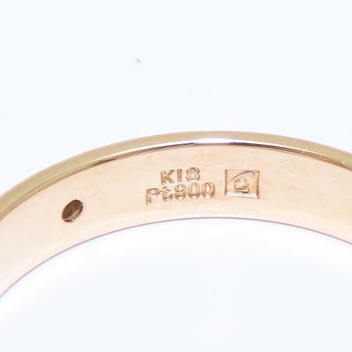 ダイヤモンド リング K18 PG Pt900 12号 コンビ プラチナ 指輪 逸品