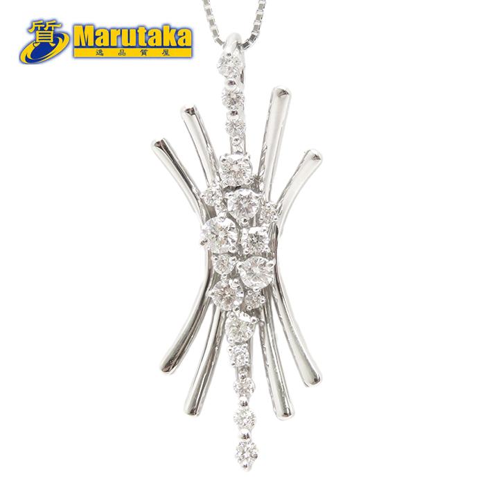 Pt850 Pt900 ダイヤモンド 0.67ct ネックレス 45cm 7.3g アジャスター