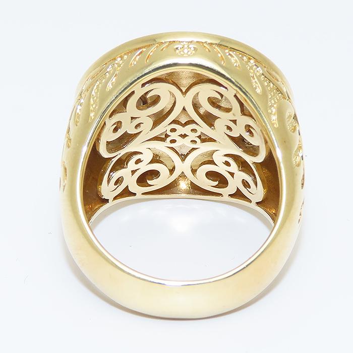 ドラゴン モチーフ コンビ ダイヤモンド リング K18 Pt950 750 YG