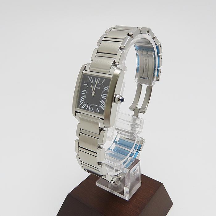 CARTIER カルティエ W51026Q3 タンクフランセーズ SM アジア限定 腕時計 SS SS レディース [中古] 中古)CARTIER カルティエ タンク フランセーズ SM W51026Q3 ブラック