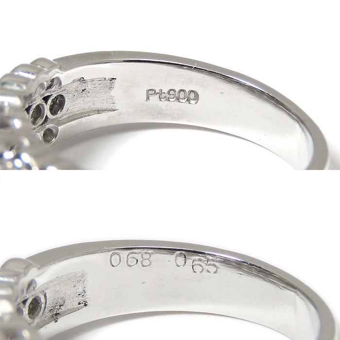 カボション サファイヤ ダイヤモンド プラチナ リング 9号 Pt900 S0.68ct D0.65ct 逸品質屋 尼崎 a24-26-1の画像