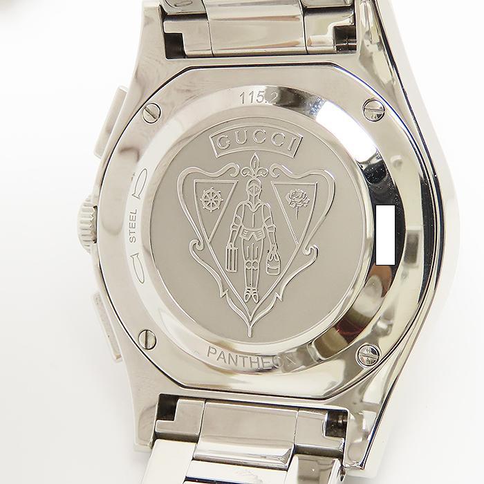 GUCCI　パンテオン　自動巻 腕時計　115.2　ステンレススチール 裏スケ GUCCI（グッチ） パンテオン 115.2 ステンレス クォーツ ブラック