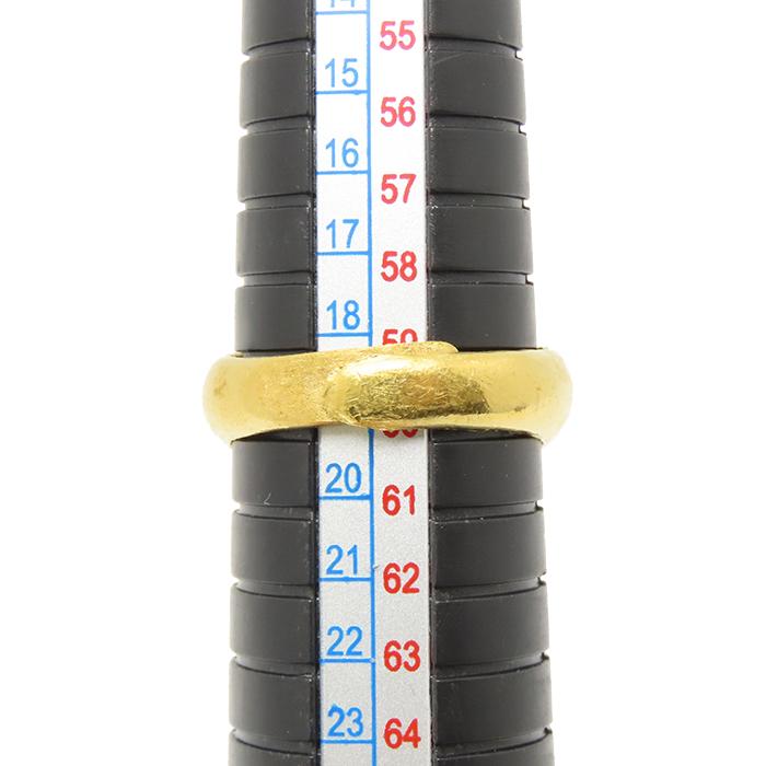 K24 彫柄 甲丸 リング 19号 11.0g 純金 24金 資産 イエローゴールド