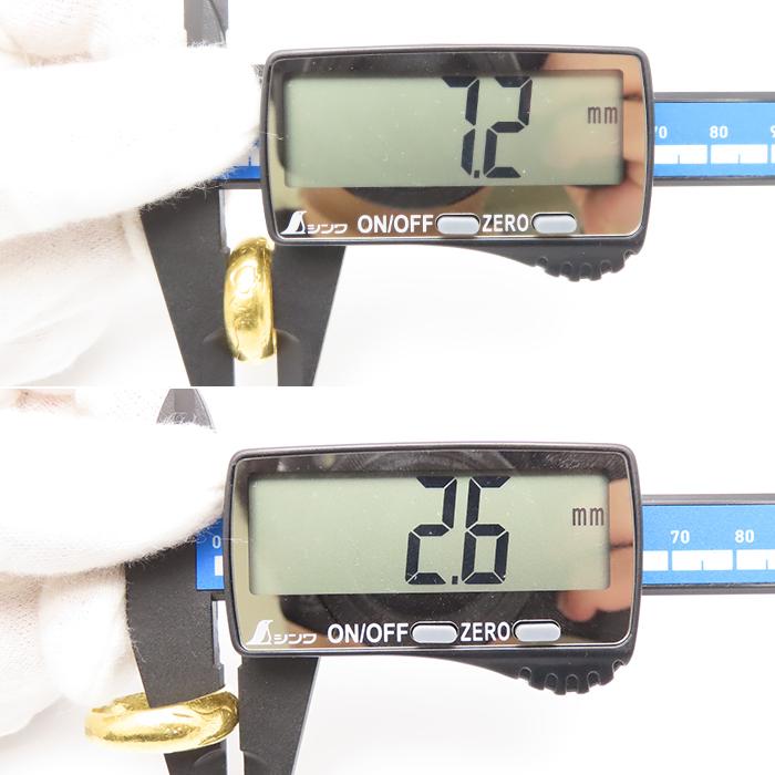 K24 彫柄 甲丸 リング 19号 11.0g 純金 24金 資産 イエローゴールド