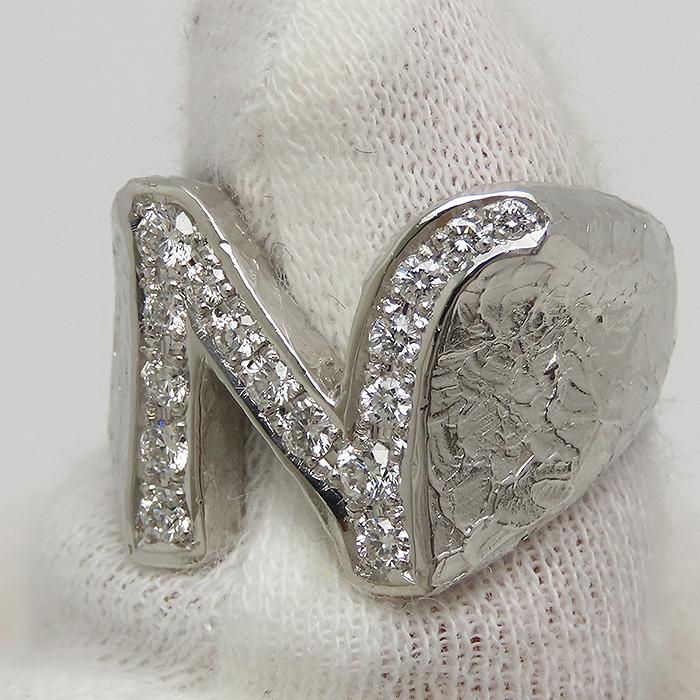 N型 リング 指輪 プラチナ Pt900 ダイヤモンド 0.46ct 14.5号 16.8g