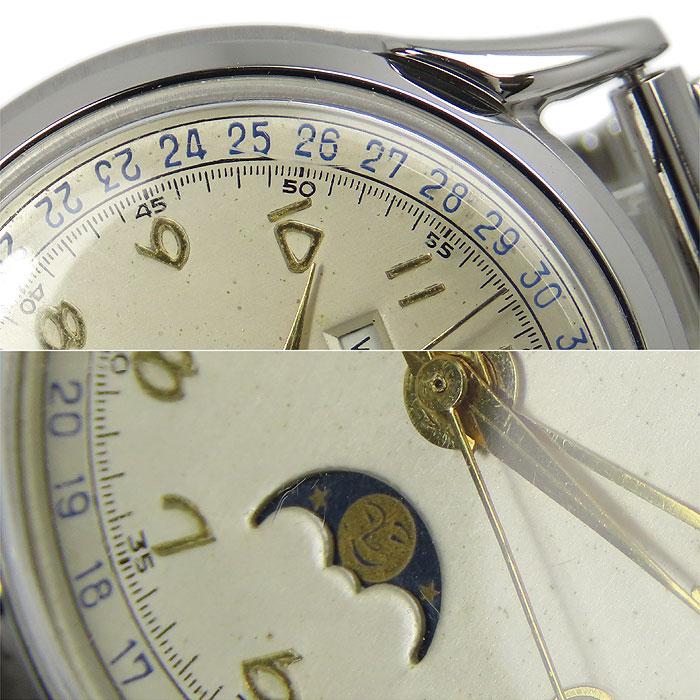 HEUERホイヤー ムーンフェイズ 腕時計 ヴィンテージ　メンズ　タグホイヤー タグホイヤーになる前の珍しい逸品、ホイヤー社のムーンフェイズの