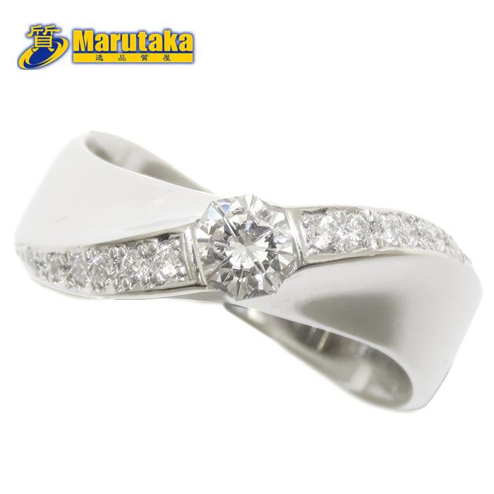 Pt900 オクタゴンカット ダイヤモンド 0.277ct リング メレダイヤ
