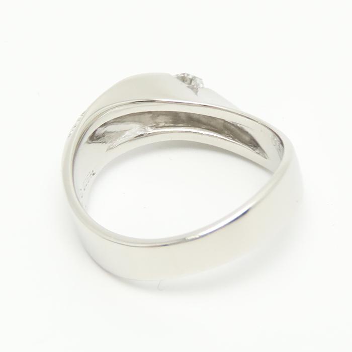 Pt900 オクタゴンカット ダイヤモンド 0.277ct リング メレダイヤ