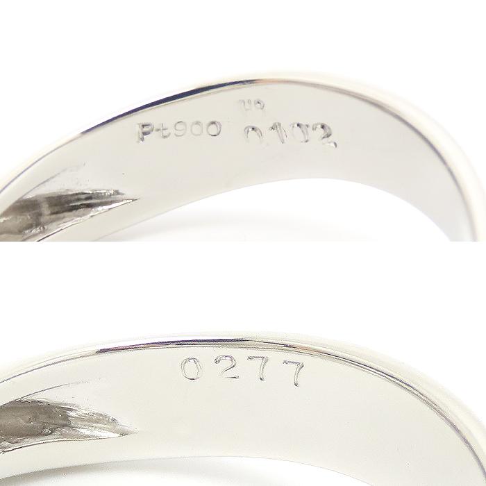 Pt900 オクタゴンカット ダイヤモンド 0.277ct リング メレダイヤ