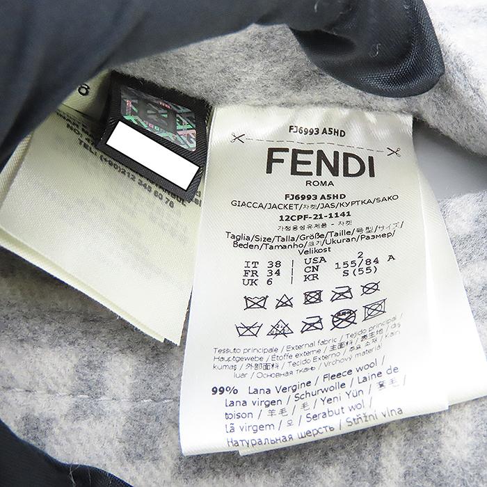 極美品 Fendi フード リバーシブル グレー ジャケット FENDIフェンディ リバーシブル ナイロン ウインドブレーカー (FENDI