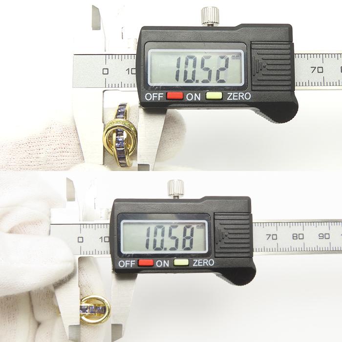 K18 アイオライト ぺリドット リング 12.5号 6.7g 鑑別書付 18金 菫 