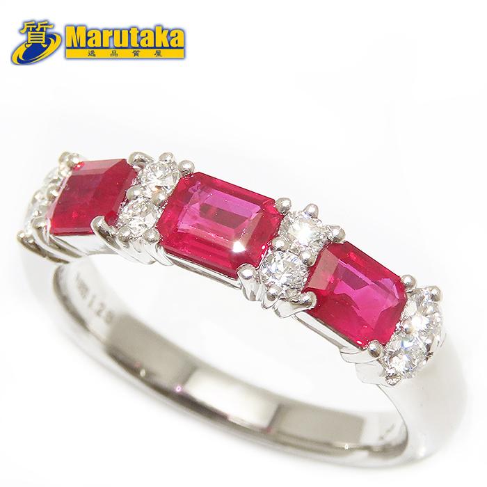 ルビー ダイヤモンド リング Pt900 15号 1.26ct 0.28ct 7.7g