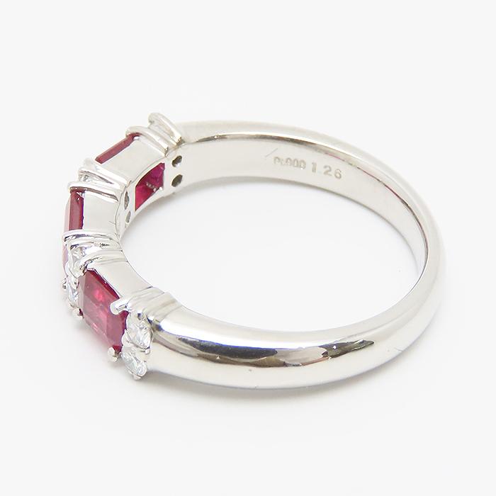 ルビー ダイヤモンド リング Pt900 15号 1.26ct 0.28ct 7.7g 指輪 