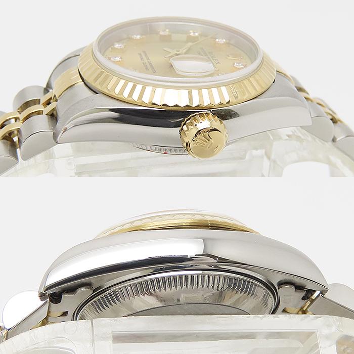 【141956】ROLEX ロレックス 69173 デイトジャスト 26 シャンパンハウンドトゥースダイヤル S番 YG/SS 自動巻き ギャランティーカード 当店オリジナルボックス 腕時計 時計 WATCH レディース 女性 女【中古】 140682 ROLEX ロレックス 69173 デイトジャスト シャンパン イエロー