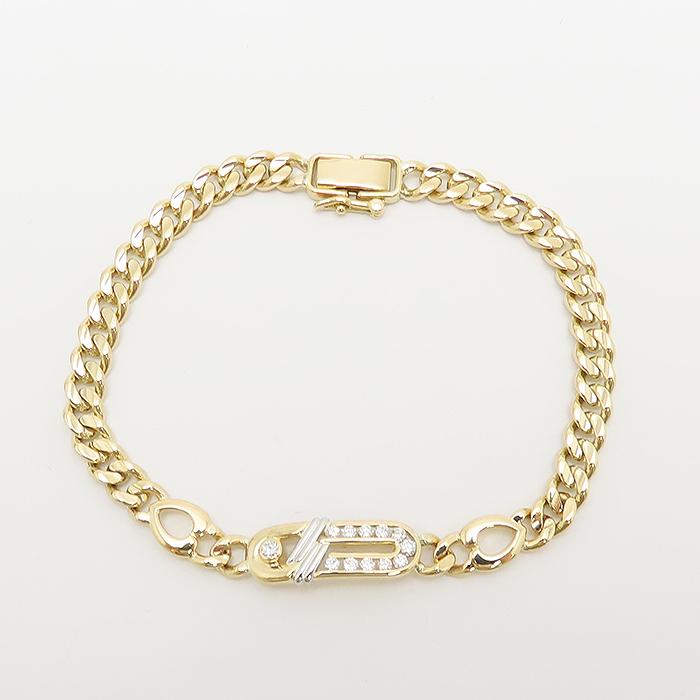 ダイヤモンド ブレスレット K18 Pt850 18.5cm 鑑別書 0.29ct 18.16g