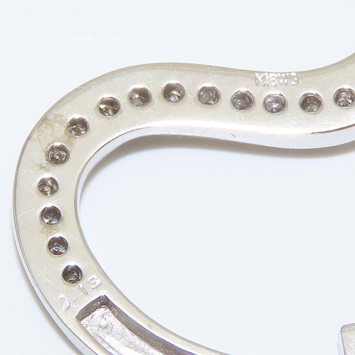 Sモチーフ ダイヤモンド ネックレス K18 WG 40cm 0.13ct 3.7g アルファベット イニシャル 750 逸品質屋 丸高 尼崎市 S_7