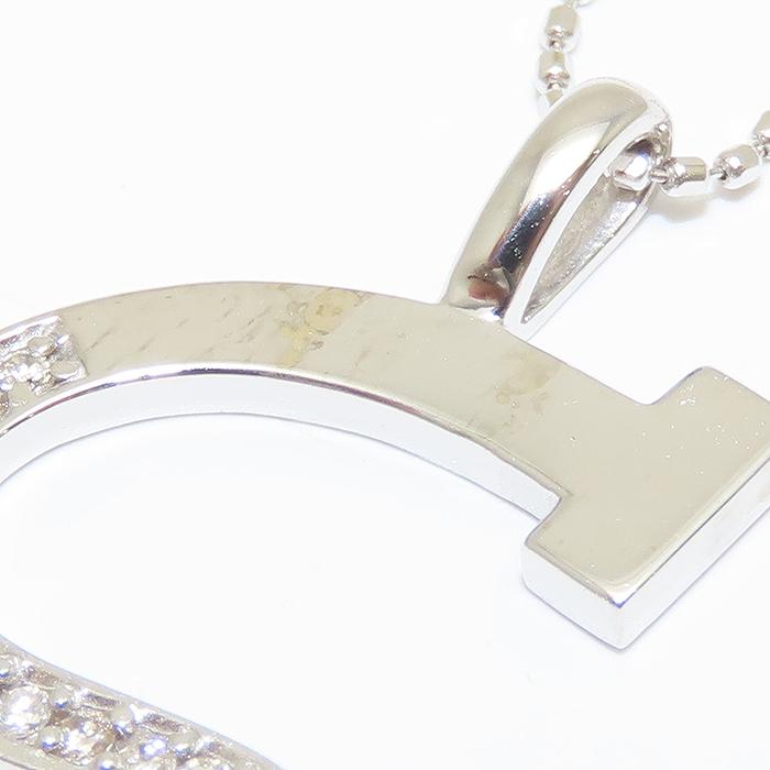 Sモチーフ ダイヤモンド ネックレス K18 WG 40cm 0.13ct 3.7g アルファベット イニシャル 750 逸品質屋 丸高 尼崎市 S_9