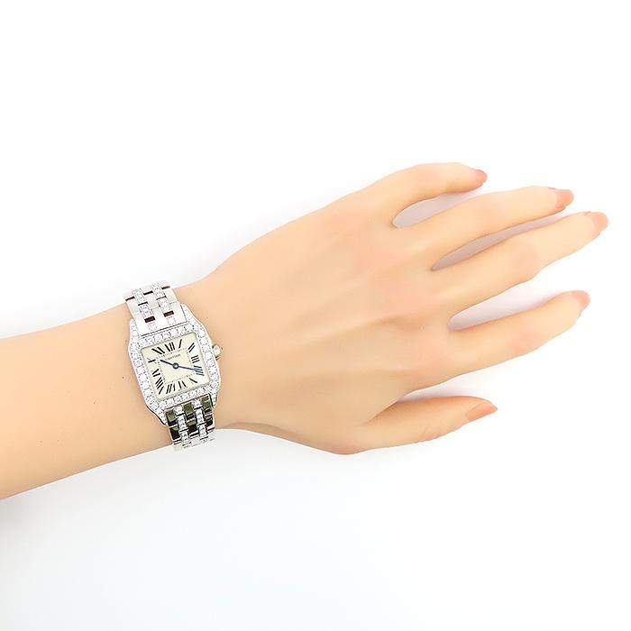 【保証書付】カルティエ サントスドゥモワゼル ダイヤ レディース 腕時計 Cartier - カルティエ サントスドゥモワゼル アルターダイヤモンド