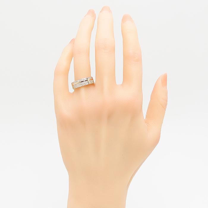 クロスモチーフ ダイヤモンド リング K18 PG 16号 0.54ct 750 鑑別書 十字 幅広 逸品質屋 丸高 尼崎市 ピンクゴールド Au_1