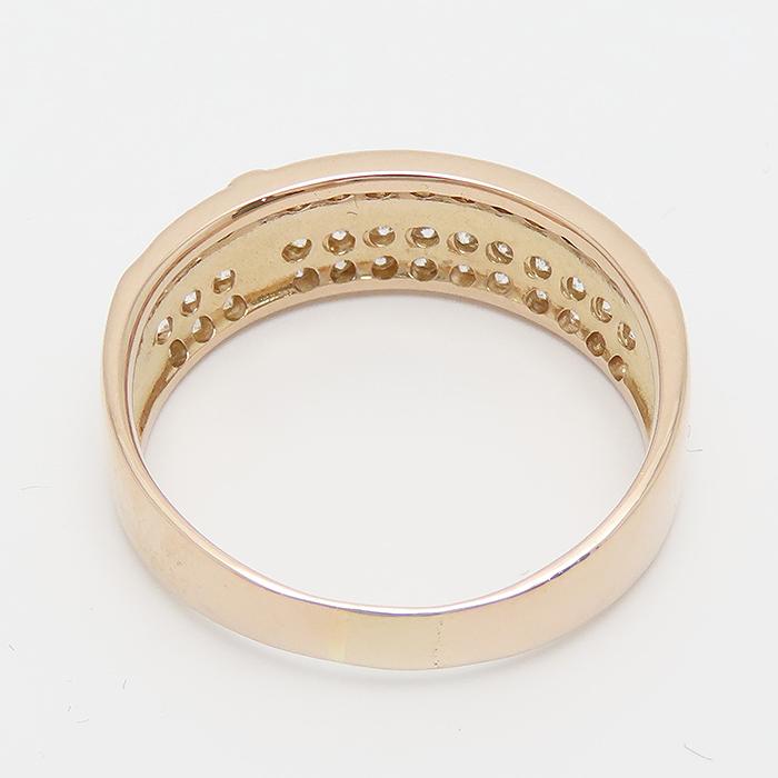 クロスモチーフ ダイヤモンド リング K18 PG 16号 0.54ct 750 鑑別書 十字 幅広 逸品質屋 丸高 尼崎市 ピンクゴールド Au_3