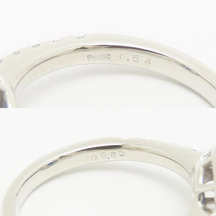サファイア ダイヤモンド リング Pt950 鑑別書 0.54ct 0.63ct 5.07g
