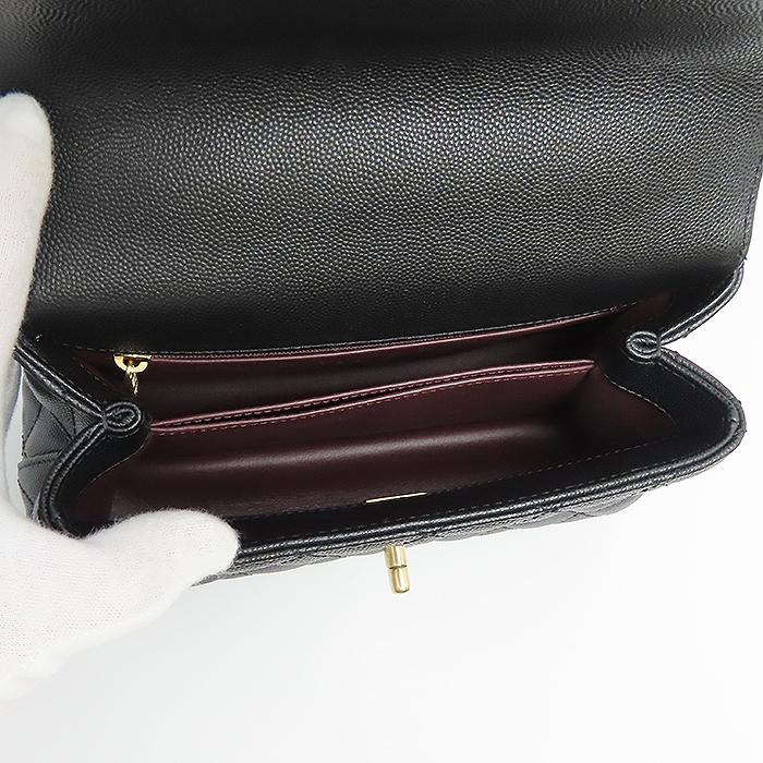CHANEL シャネル トップハンドル フラップバッグ 2Wayショルダーバッグ ブラック A92990 レディース【中古】【美品】 トップハンドルフラップバッグ | A92990 | ハンドバッグ | キャビア