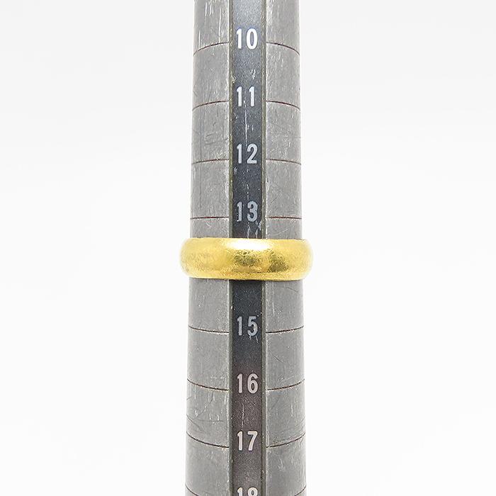 送料無料 純金 甲丸リング 14号 K24 99.99 7.5g 無地 イエローゴールド