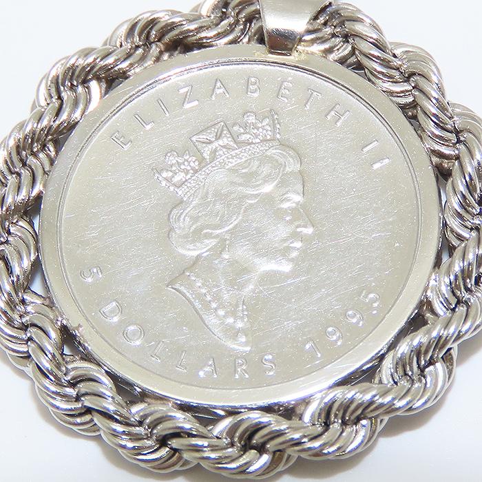 メイプルリーフ コイン ペンダント トップ Pt1000 Pt850 1/10oz 6.5g 5