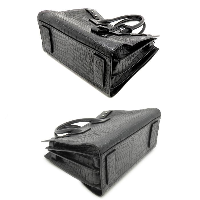 【超極美品】サンローラン サック ドジュール スープルリュック クロコ 型押し サンローラン サック・ド・ジュール ビジネスバッグ クロコ型押しA4可