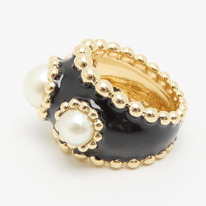 CHANEL（シャネル） スリーシンボル リング K18 YG パール エナメル