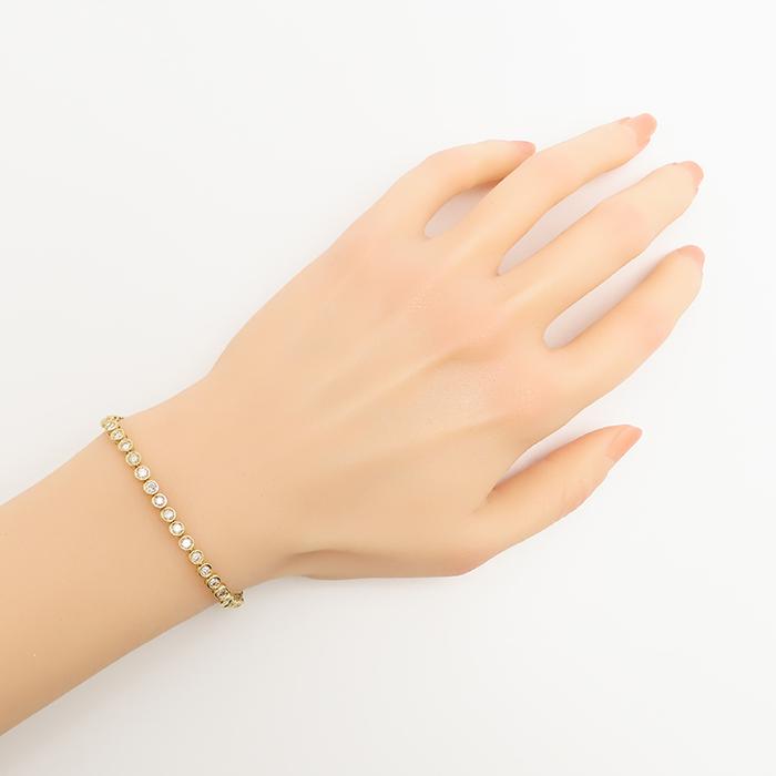 テニスブレスレット D2.00ct 17.5cm ダイヤモンド 10.4g イエロー 