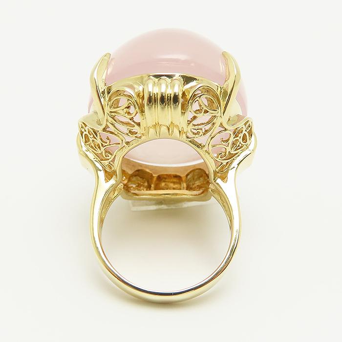 K18ピンクローズリング13号 ローズクォーツ リング 13号 鑑別書 K18 YG ピンク 25.9g Rose