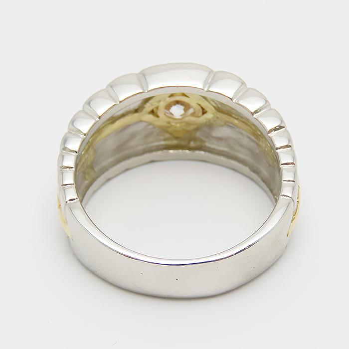 Pt900/K18 ダイヤ0.30ct コンビリング 約11号 ダイヤモンド リング 14.5号 0.30ct Pt900 K18 11.5g 鑑別書 メンズ
